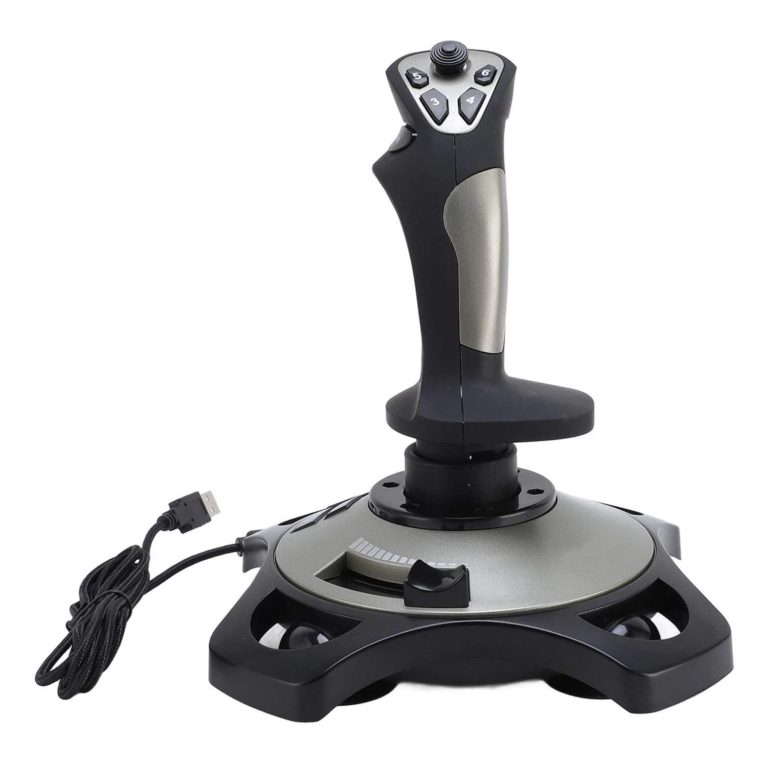 Bewinner Joystick per Simulatore di Volo con Vibrazione, Acceleratore, 12 Pulsanti Programmabili, Cavo USB per PC per Wins 7 8 10 11, Impugnatura Ergonomica per Giochi di Volo