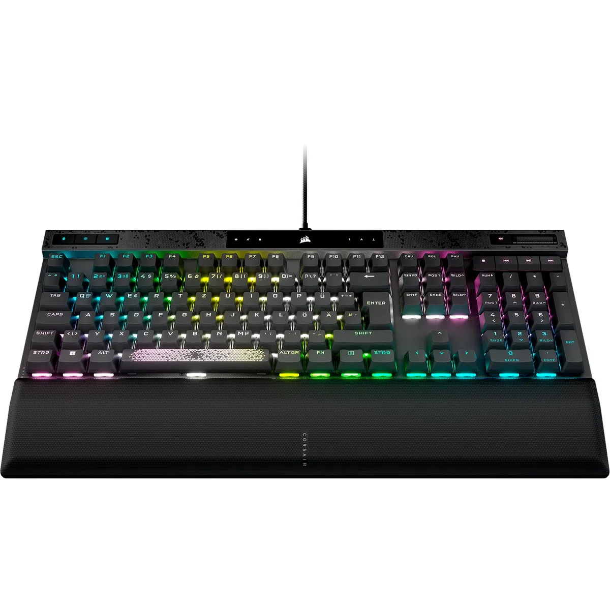 CORSAIR K70 MAX RGB Tastiera da gioco meccanica magnetica cablata - Interruttori MGX regolabili - Tappi per tasti PBT Dual Shot - Compatibile con iCUE - PC, PS5, PS4, Xbox - QWERTZ DE - Grigio acciaio