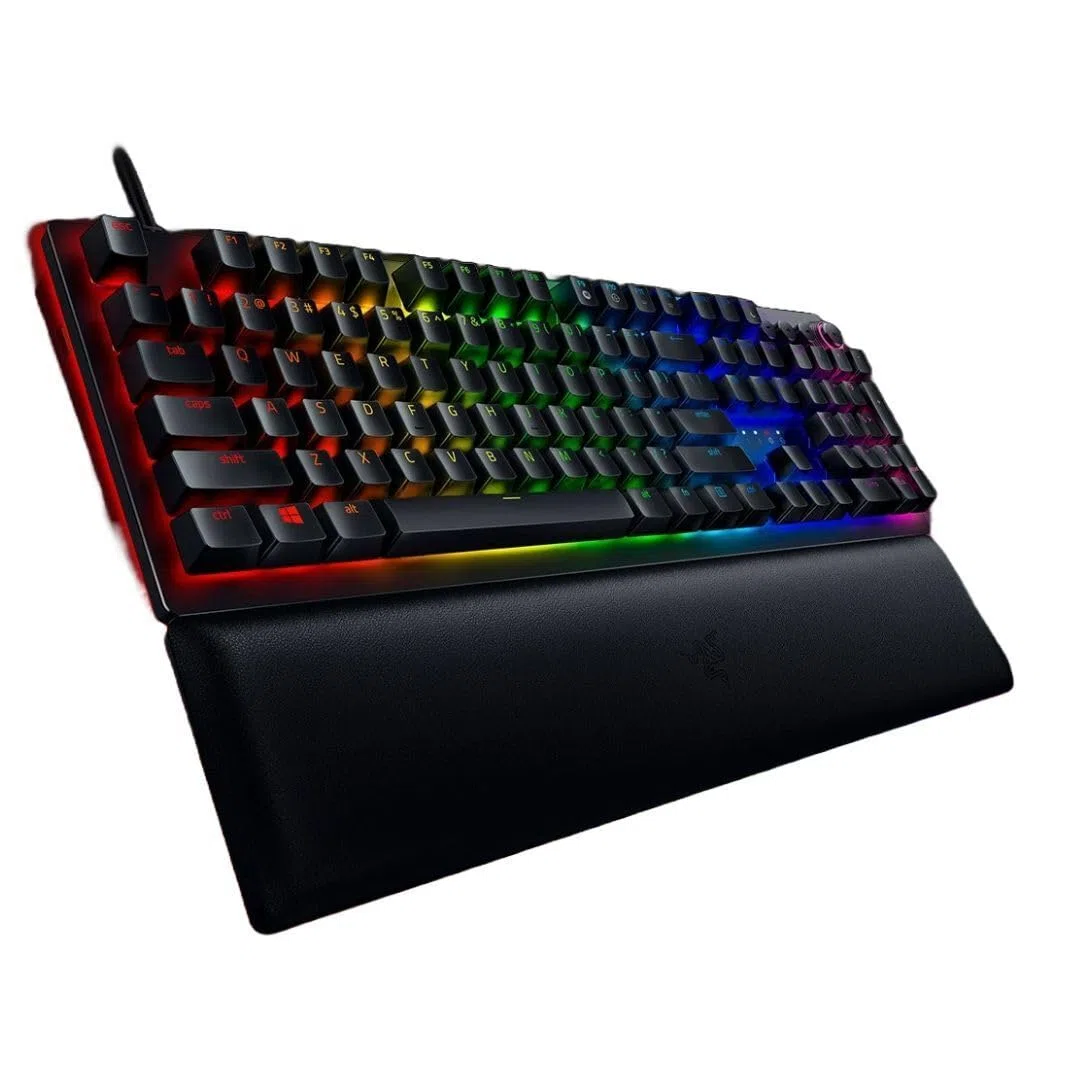 Razer Tastiera da gioco analogica Huntsman V2: controllo regolabile tramite interruttori ottici analogici - Modalità Trigger Rapid - Illuminazione Chroma RGB - Poggiapolsi magnetico - Tasti