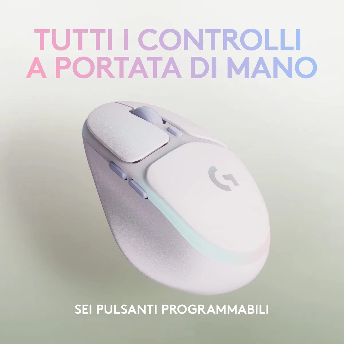 Logitech G705 Mouse Gaming Wireless | LIGHTSYNC RGB, LIGHTSPEED Wireless, Bluetooth, Leggero, PC/Mac/Laptop - Blanco