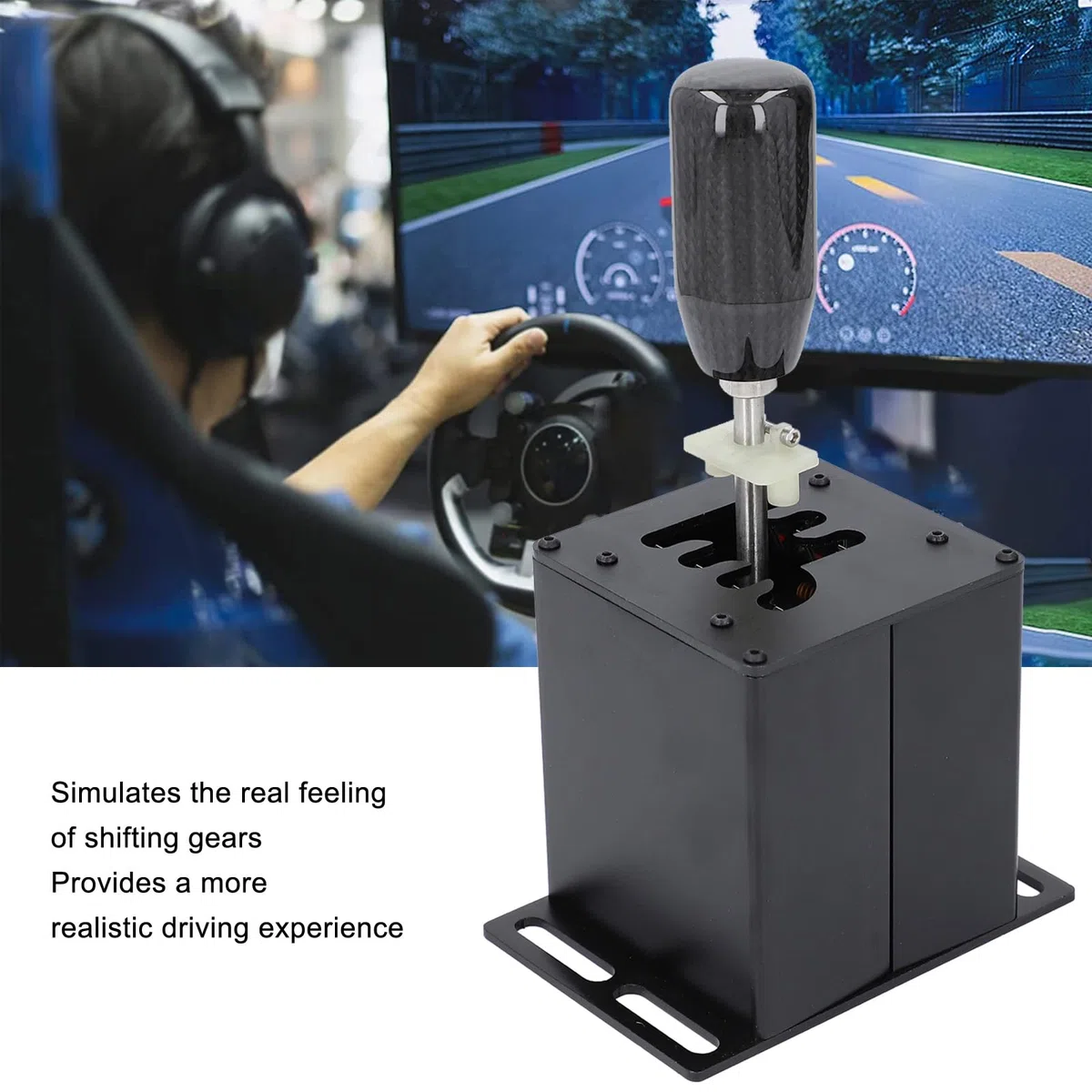 TOPINCN Simulatore di Gioco di Corse USB per PC, Ad H con Sensazione Autentica per Volante G27 G29 T300, Compatibile con Giochi di Corse Sim ATS ETS