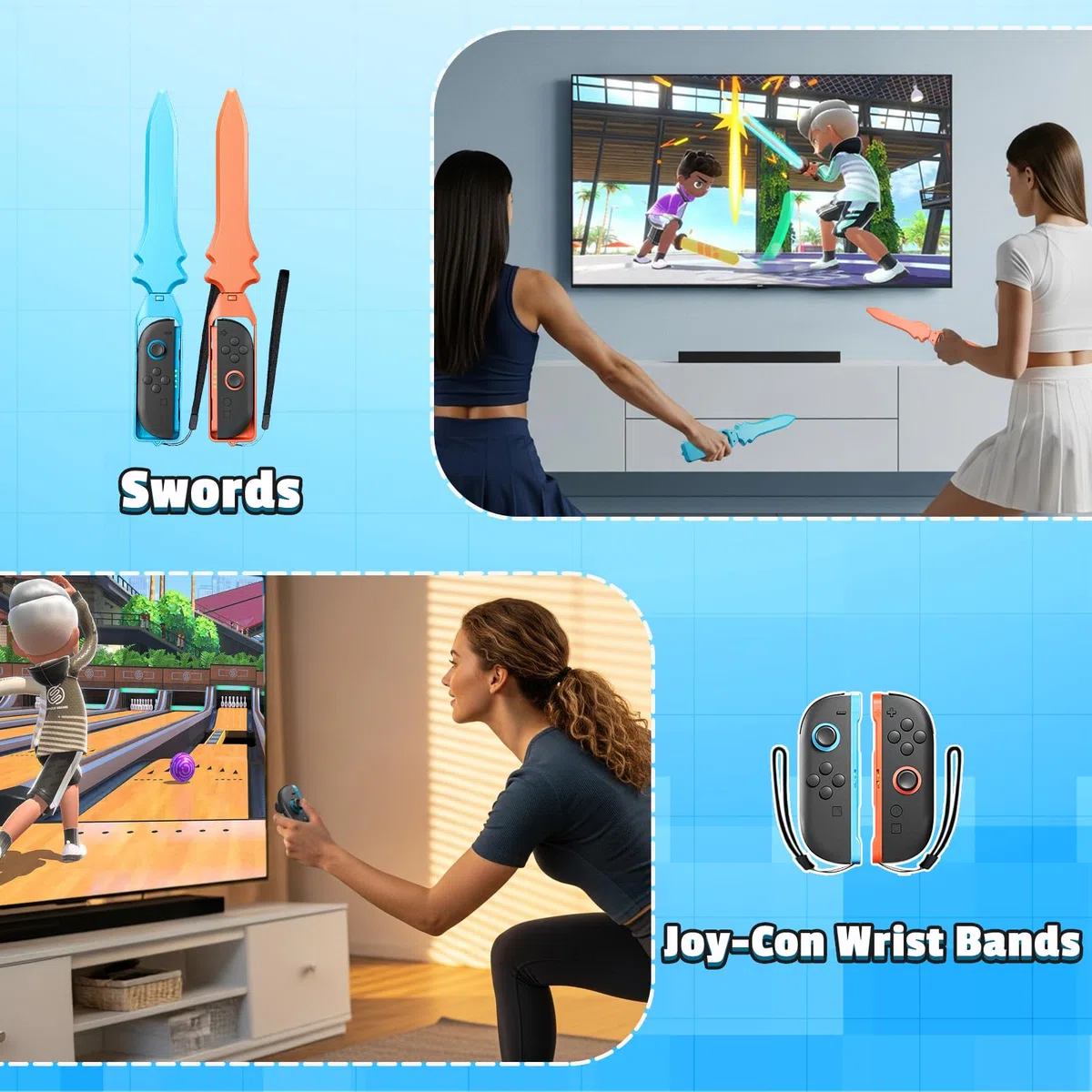 Switch 18 in 1 2 accessori sportivi, per Nintendo 2 2025 Switch Games, set di accessori per giochi divertenti per feste in famiglia per bambini/adulti Switch 2 giochi sportivi