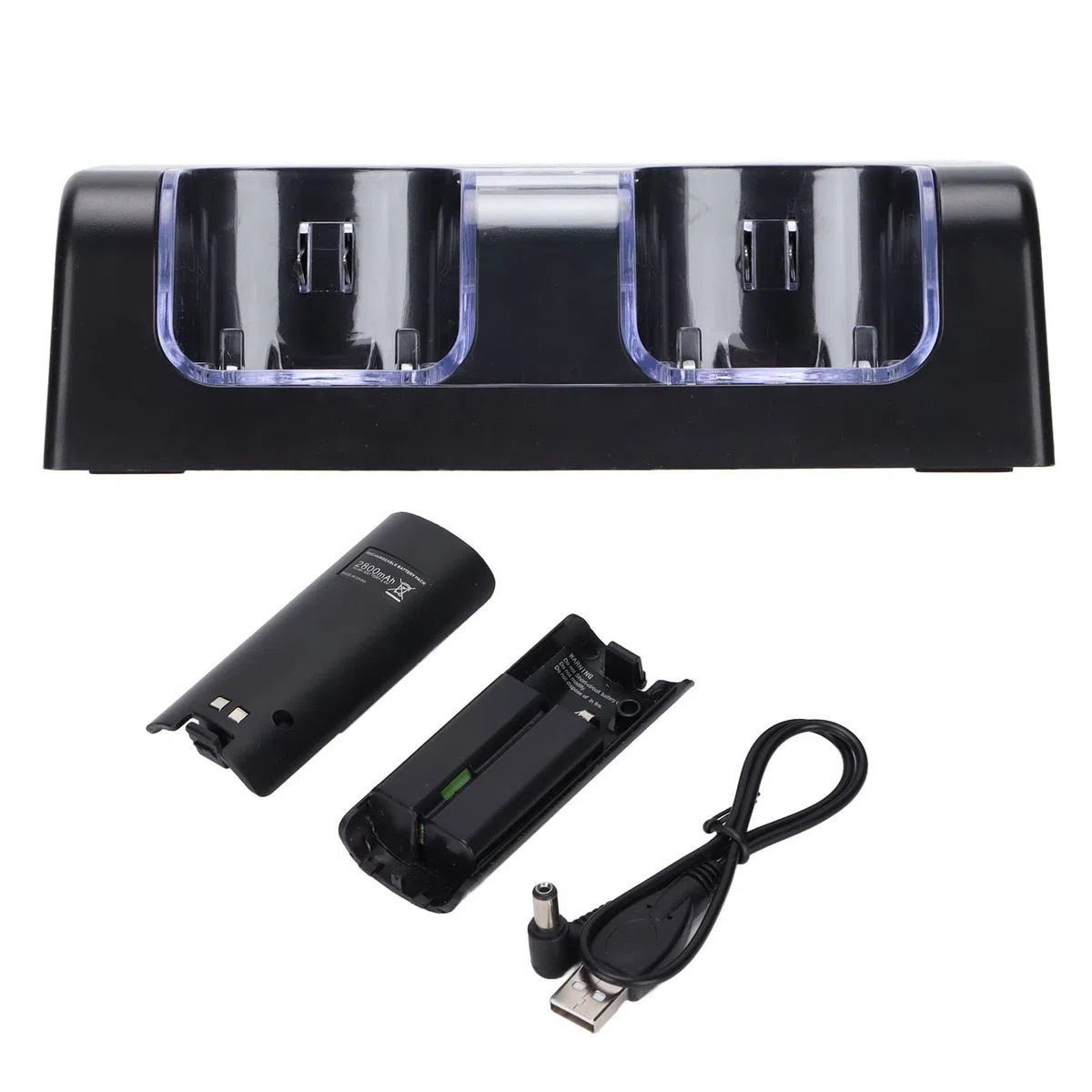 Cocoarm Caricabatterie Remoto, Materiale ABS, Doppio Dock di Ricarica Efficiente per Controller con Cavo di Alimentazione da 5 Piedi (BLACK)