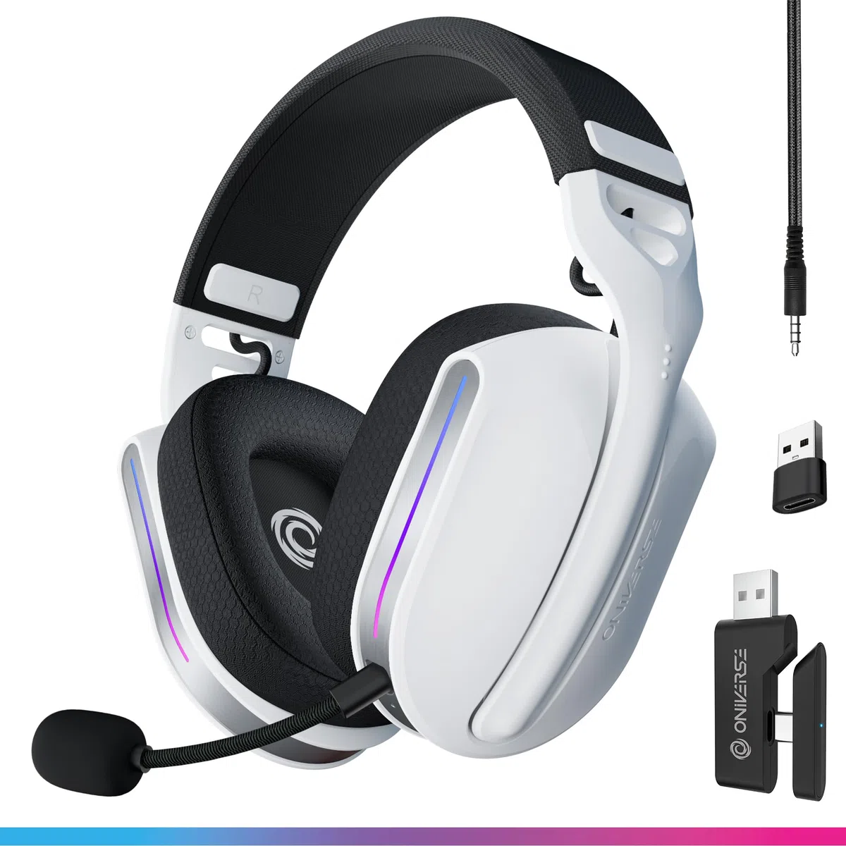 Casque gaming sans fil Oniverse Polaris Multiplateforme Blanc céleste