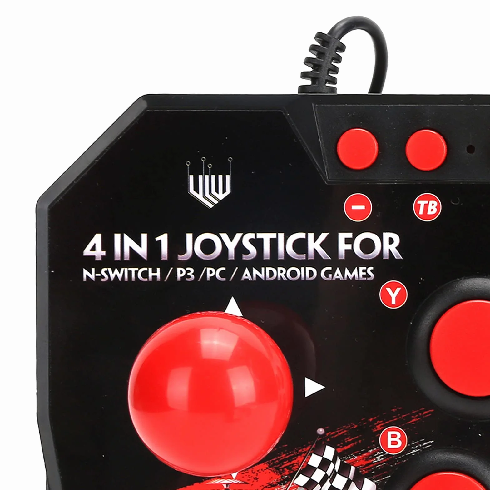 Arcade Fight Stick, Controller di Giochi Arcade con Joystick Arcade Cablato 4 in 1 con Funzioni Turbo, Adatto per Giochi Switch/PC/PS3/Android
