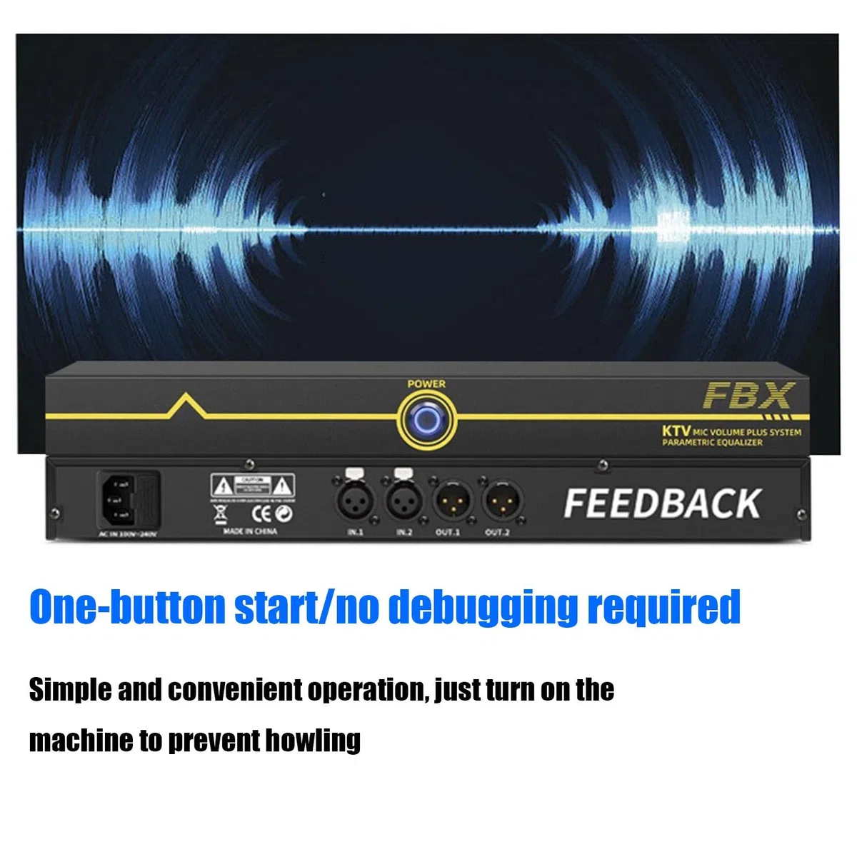 Processore audio, microfono anti-ululo, cambio feedback automatico, anti-ululo, per applicazioni di performance stage e KTV