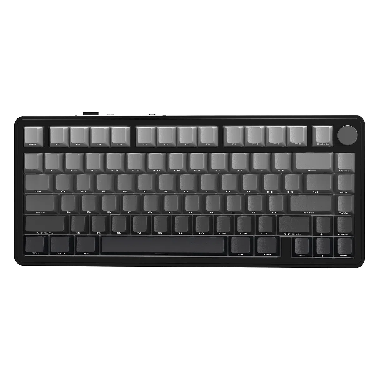 ATTACK SHARK X85 Guarnizione Tastiera meccanica con manopola, Tastiera da gioco wireless al 75% con imbottitura a cinque strati, BT5.0/2.4G/USB-C,RGB, sostituibile a caldo, Copritasti PBT (Nero)
