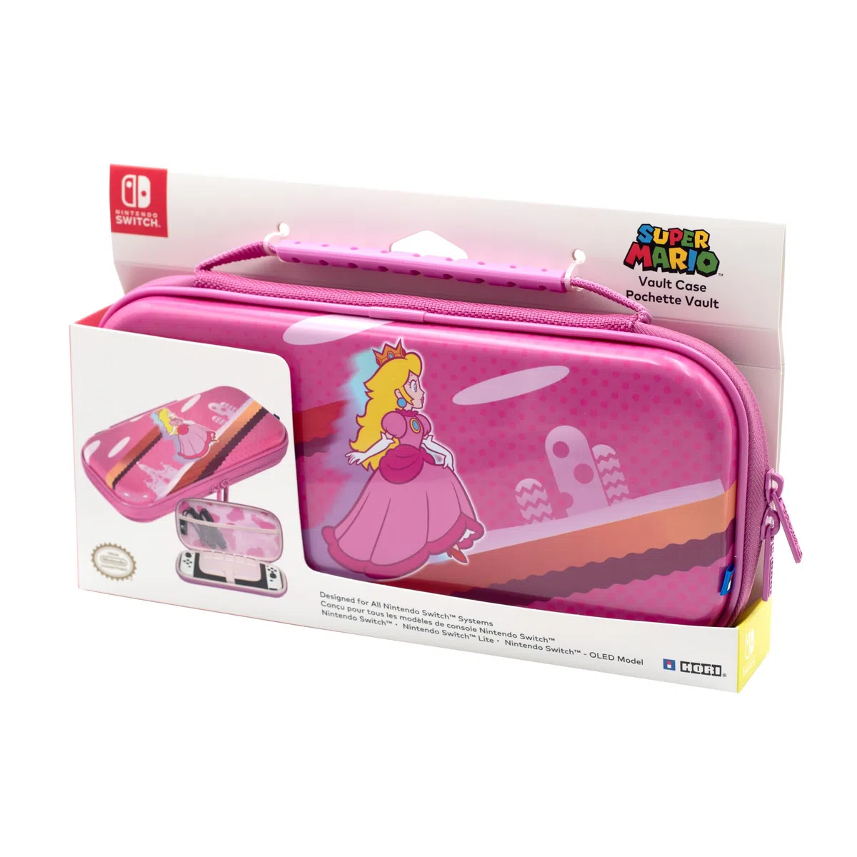 Hori Custodia Premium Vault (Princess Peach) per Nintendo Switch - Licenza ufficiale Nintendo, rosa