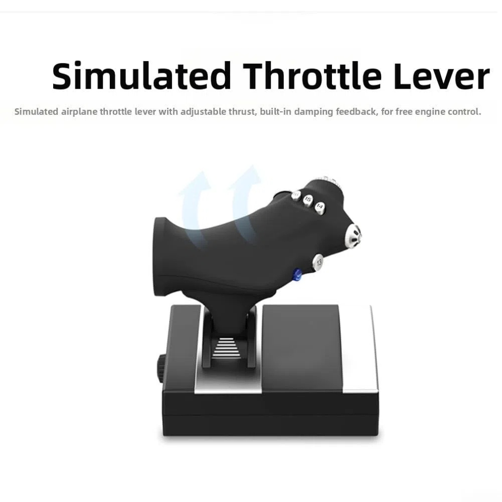 Controller di volo simulato per PC, per PS4, per Xbox, joystick a doppia leva per giochi di aviazione, controller ergonomico in ABS, sistema di controllo del volo compatto con
