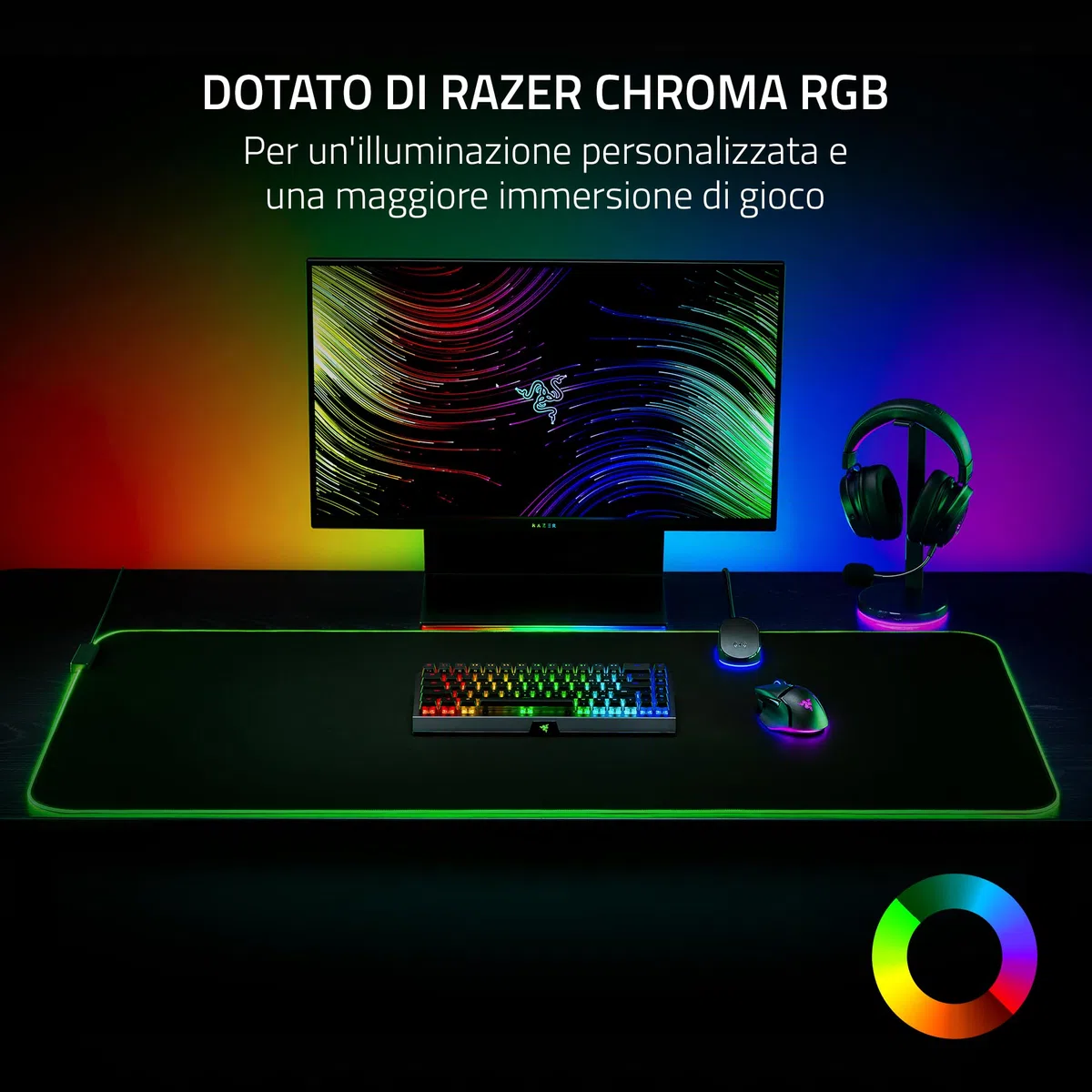 Razer Goliathus Chroma 3XL - Tappetino morbido per mouse da gioco (Superficie in tessuto microtesturizzato, Razer Chroma RGB, Ottimizzato per tutte le impostazioni di sensibilità e i sensori) Nero