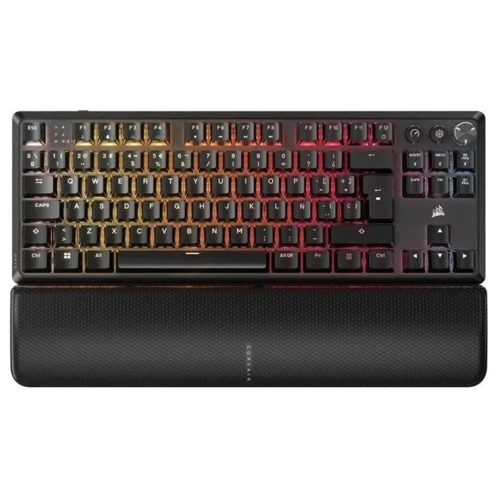 Corsair K70 Core TKL Wireless RGB Tastiera meccanica da gioco - Interruttori lineari MLX Red v2 pre-lubrificati, SOCD, smorzamento acustico, coperchi in ABS, QWERTY ES - Nero