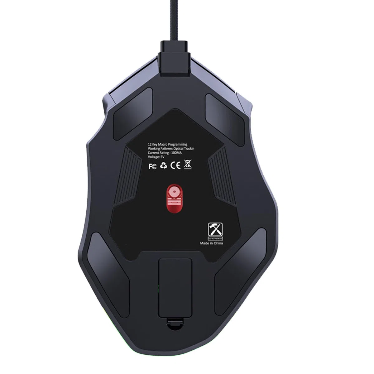 Eujgoov Mouse Gaming RGB Cablato con 12 Tasti Macro 12800 DPI, Materiale ABS - Accessori per Computer