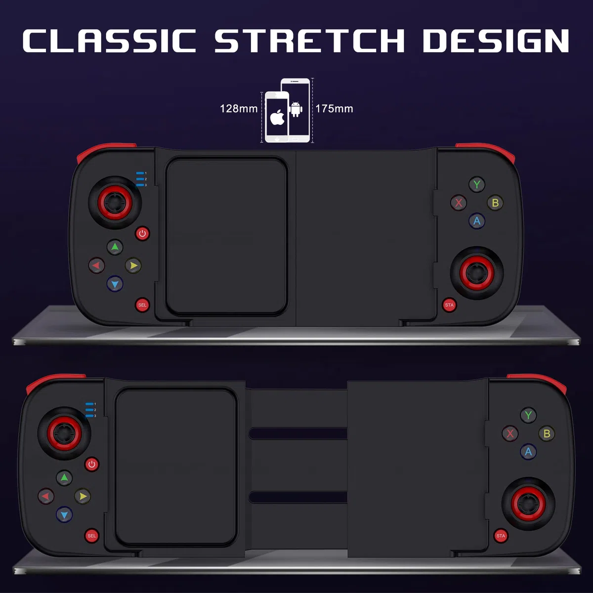 Megadream Controller di gioco mobile Gamepad per iPhone iOS Android PC: funziona con iPhone 15/14/13/12/11/X, iPad, Samsung Galaxy, TCL, tablet, Call of Duty, Diablo Immortal - Gioco diretto (nero)