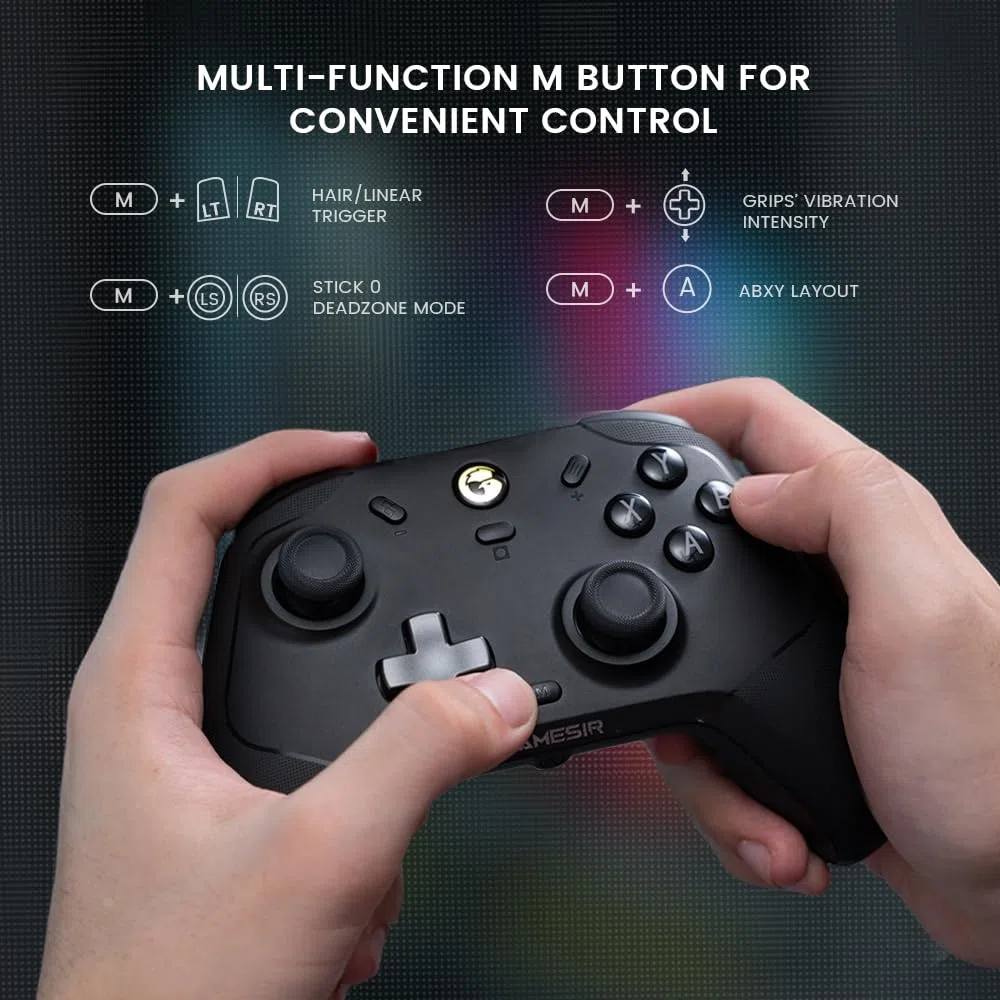 GameSir T4 Cyclone Pro Controller wireless Pro per PC/Switch/Lite/OLED, Controller PC con joystick con rilevamento effetto Hall, compatibile con Android, iOS, Steam Deck e Windows (Nero)