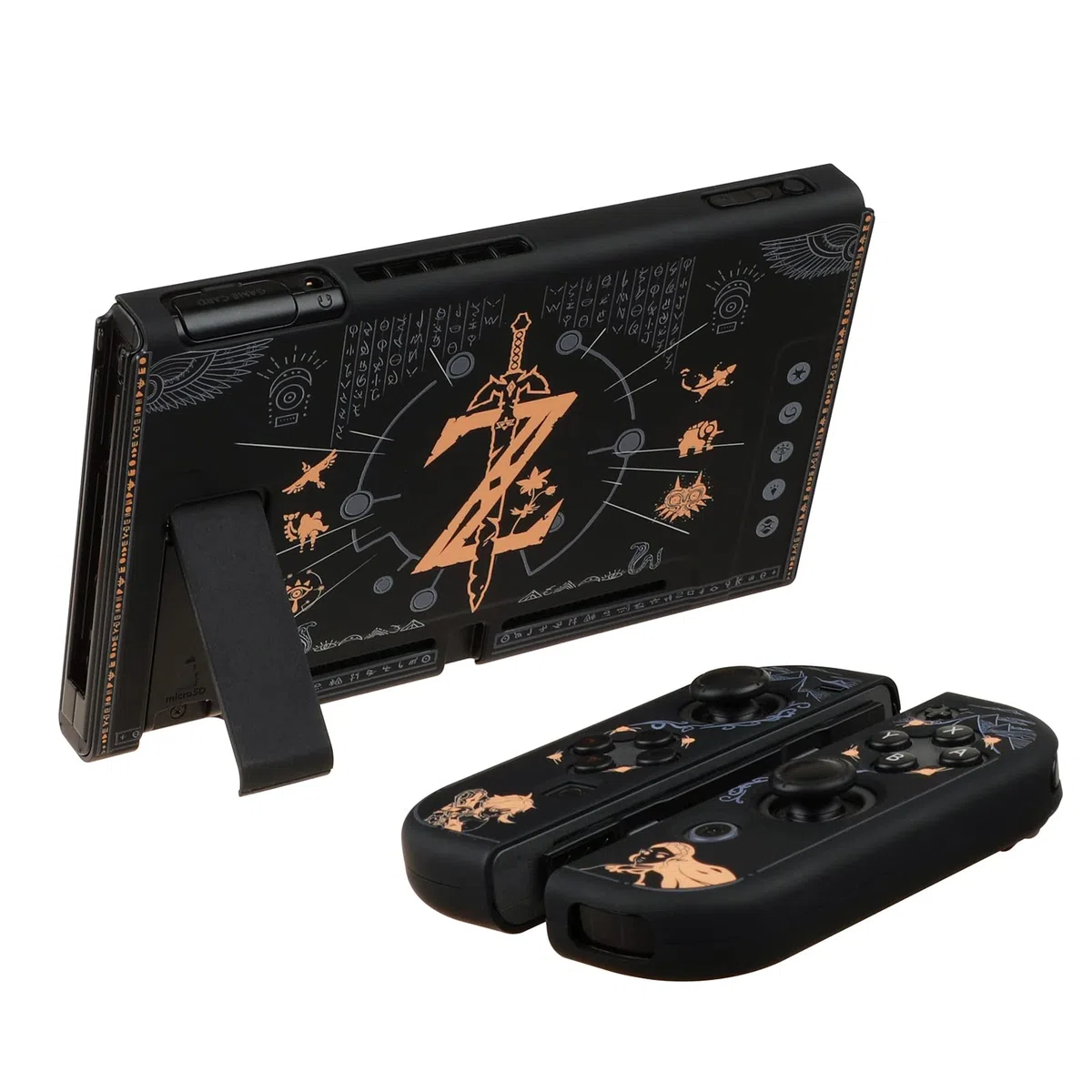 Custodia protettiva agganciabile compatibile con Switch, custodia rigida per controller Switch e Joy-Con con 4 impugnature per pollice, custodia per il trasporto di Zelda Switch (The Legend of Zelda)