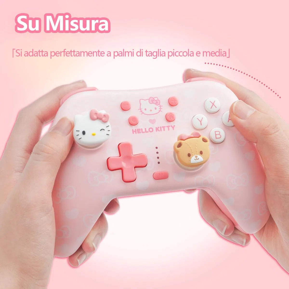 Kuitmor Controller PC Wireless– Joystick a Effetto Hall– 2.4G & Bluetooth & Cablato– Pulsanti Programmabili– 1000Hz– 1000 mAh– Turbo/Vibrazione/RGB Regolabili– per PC/Switch/iOS/Android/Linux– Rosa