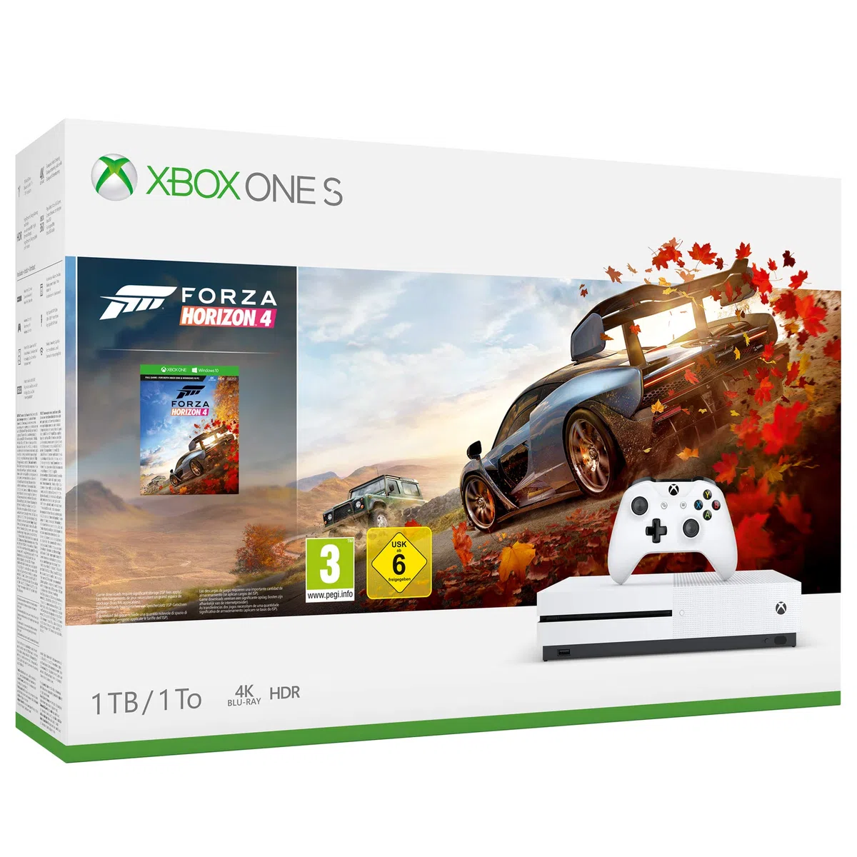 Xbox One S 1TB + Forza Horizon 4 + 14gg Xbox Live Gold + 1 Mese Gamepass [Bundle]