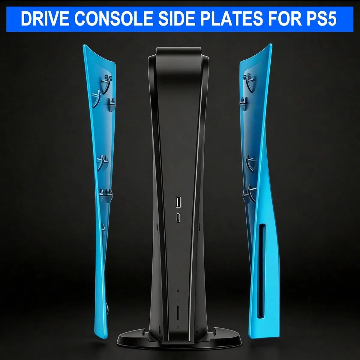 arVin Piastra laterale di ricambio per PS5, copertura di ricambio per console PS5, accessori antipolvere per console PS5, custodia in ABS (blu stella, versione disco)