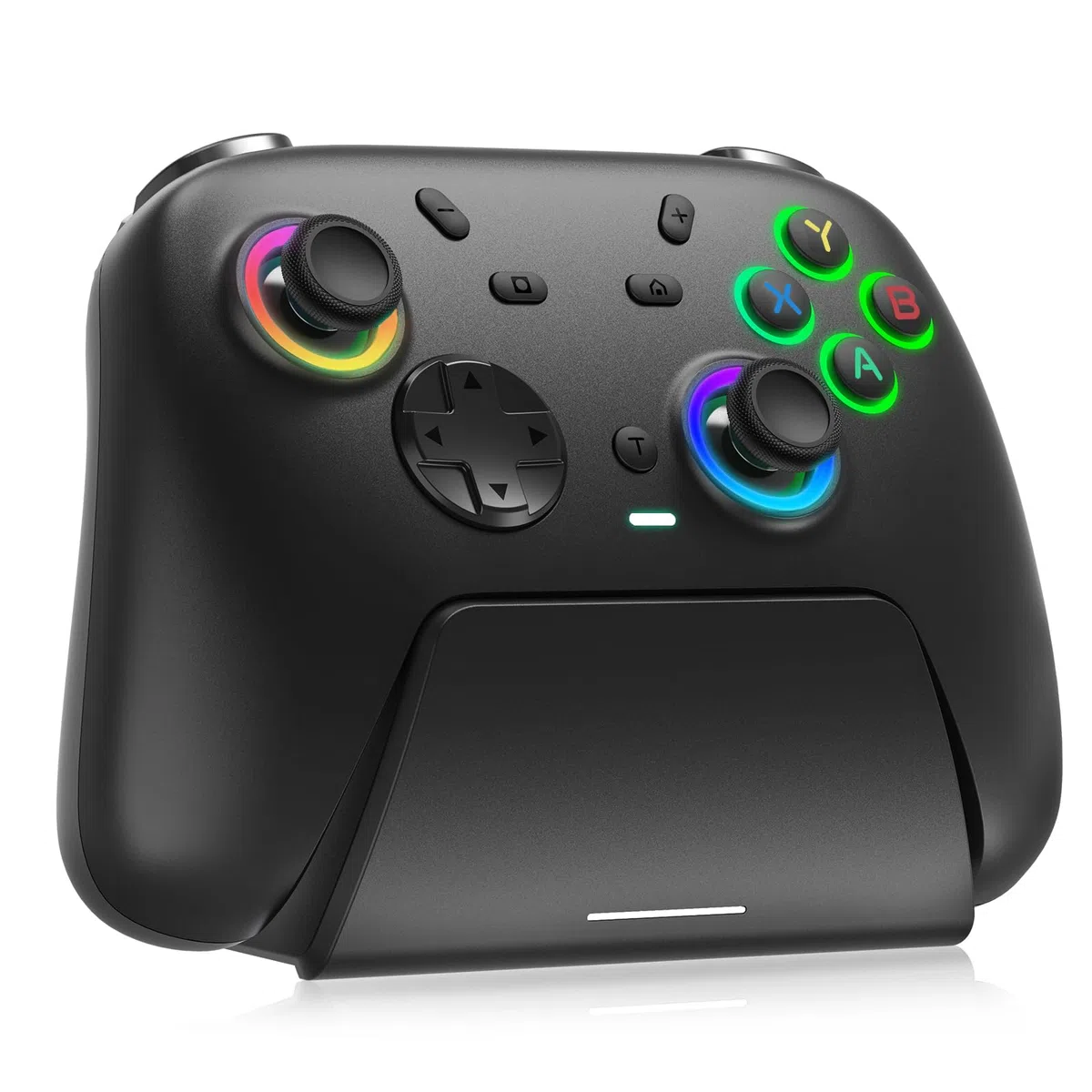 DoJoZone Controller PC, PC Controllers Wireless con Base Ricarica, Hall Effect Joystick/Trigger, RGB, Turbo, Giroscopio, Bluetooth/2,4G Joystick Compatibile con Windows PC/Switch2/Switch/Steam/Android