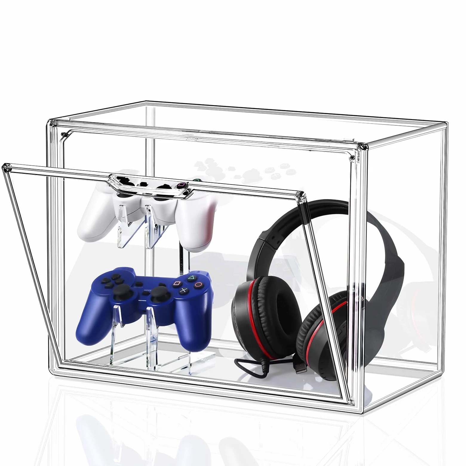 Supporto per controller e auricolari, supporto per cuffie da scrivania, espositore in acrilico e supporto per Xbox, PS5, PS4, PS3, Switch Pro e quasi tutti i controller/cuffie, GC-GMC-1P
