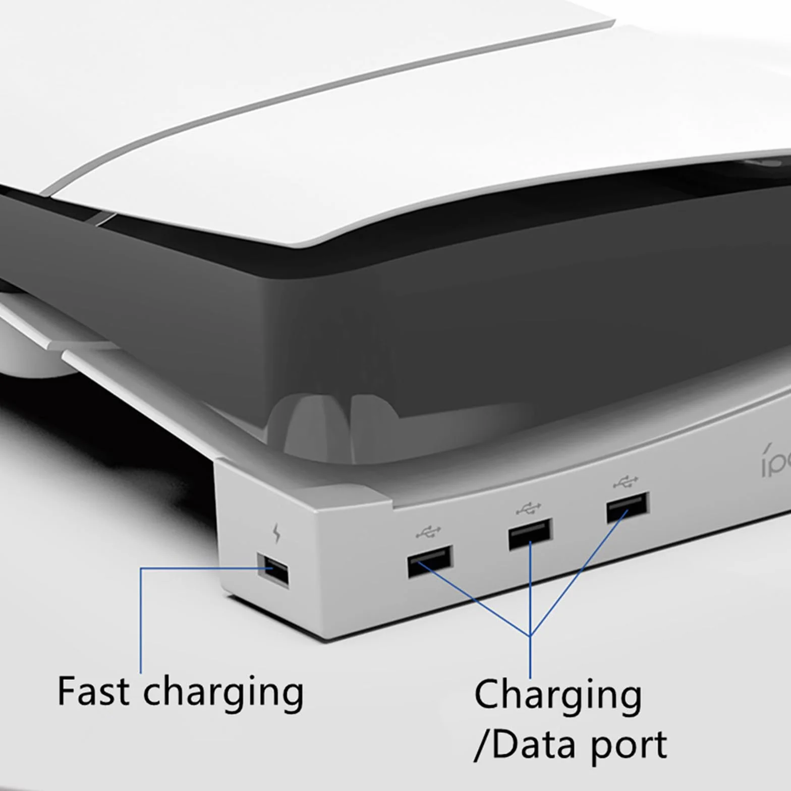 MOOKEENONE Hub orizzontale 4 Porta USB Base del basamento per PS5 Slim Console, Aggiornamento Accessori Stand Holder