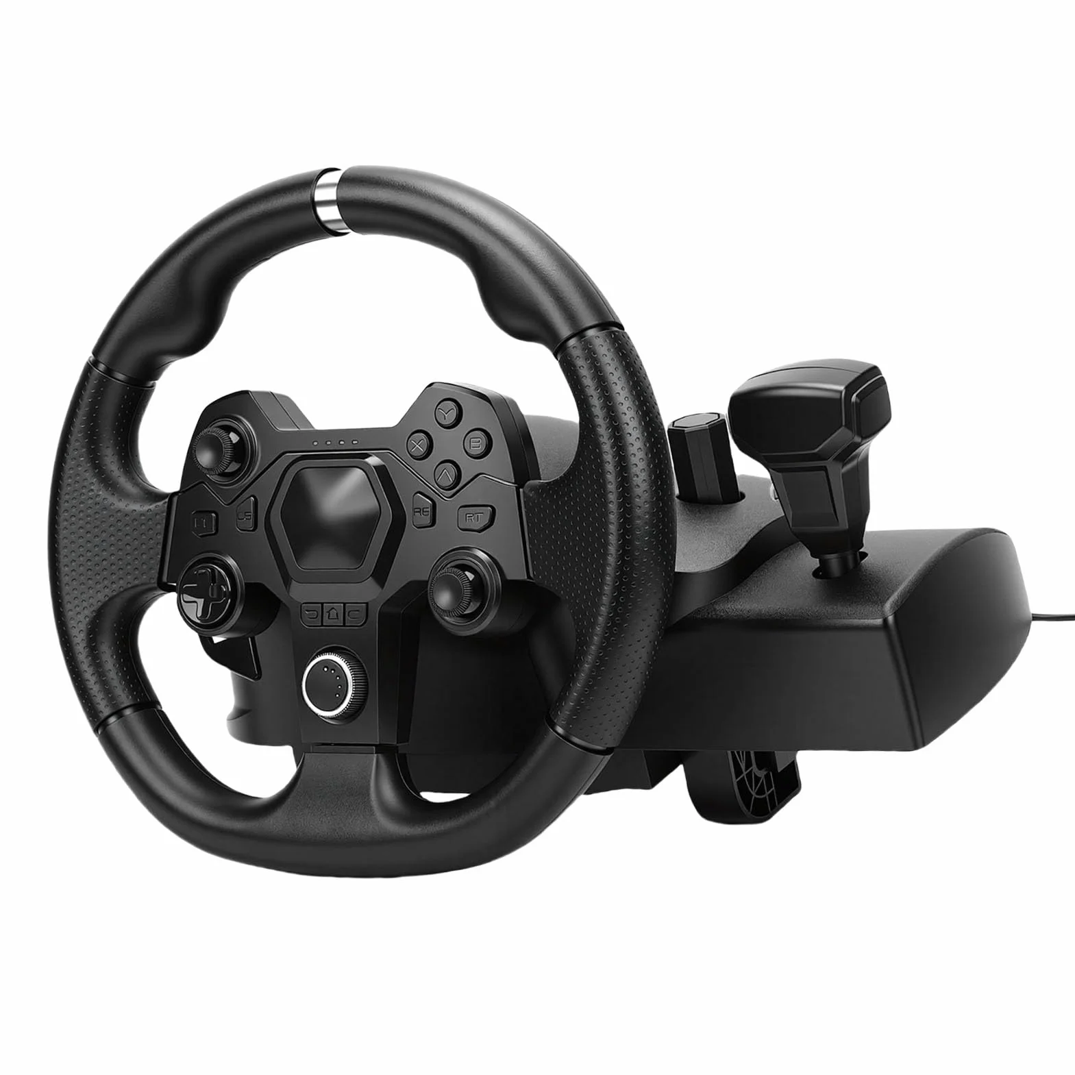Naroote Volante da Gioco, Volante e Pedale da Corsa Driving Force da 11 Pollici, Dinamico Regolabile con Controlli del Pedale Personalizzabili e Azione del Caricato a Molla, Ideale per