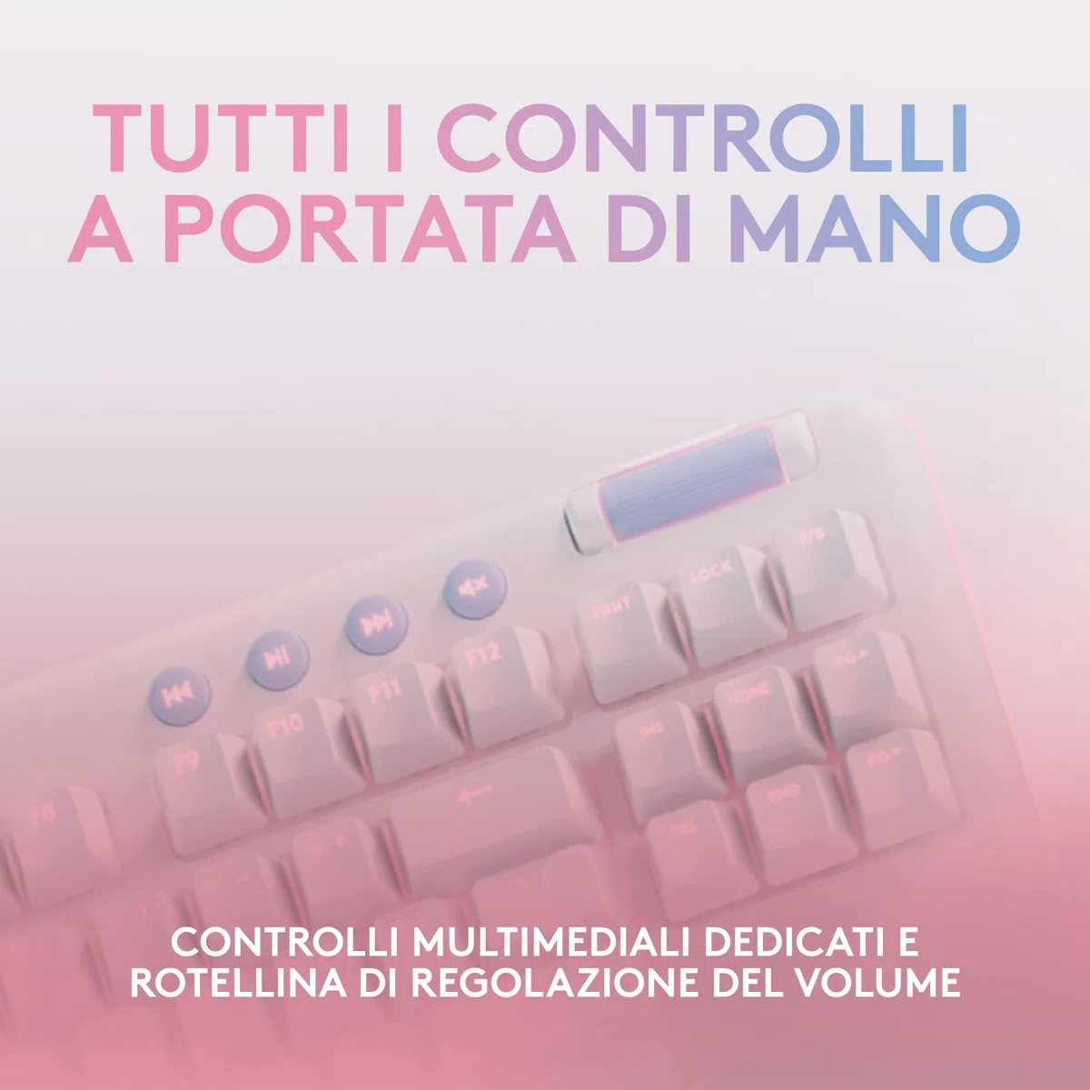 Logitech G715 Tastiera Gaming Wireless con Luce RGB LIGHTSYNC | Velocità Della LUCE, Linear Switch (Rosso GX) e Supporto Per Tastiera, Compatibile con PC e Mac - Bianco