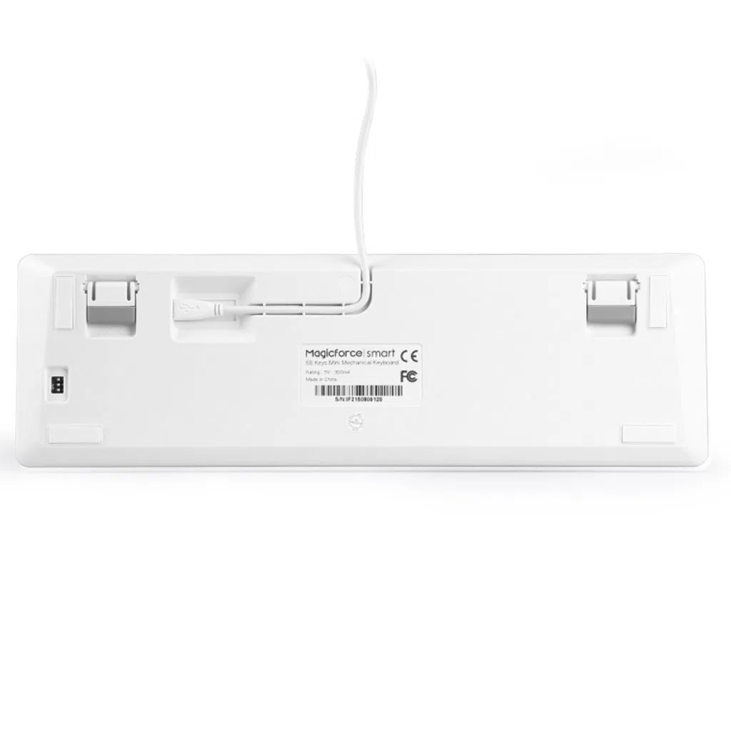 Qisan Meccanico Fissato La Tastiera Interruttore Blu 68-Keys Mini Design (60%) Gaming Keyboard Bianco Argento Magicforce
