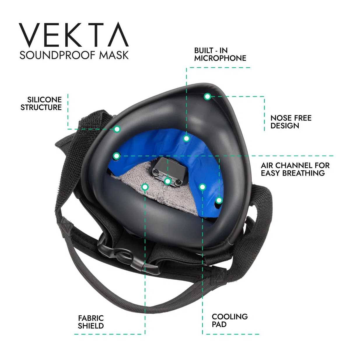 VEKTA - Maschera da gioco insonorizzata, fino a 30 dB