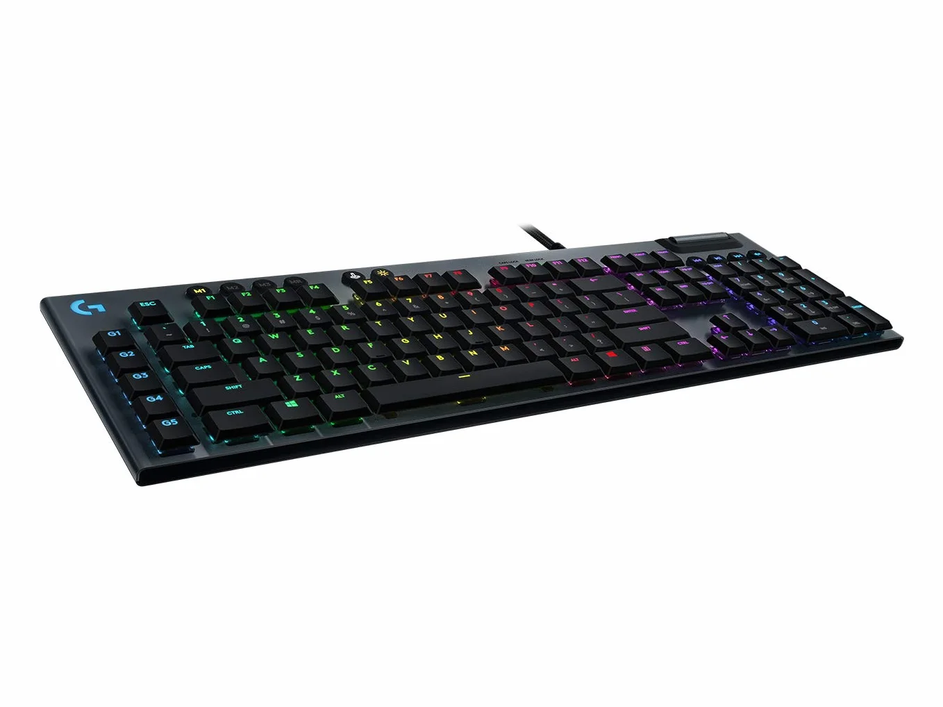 Logitech G 815 tastiera meccanica da gioco, switch tattile GL con profilo piatto, layout scandinavo - carbonio