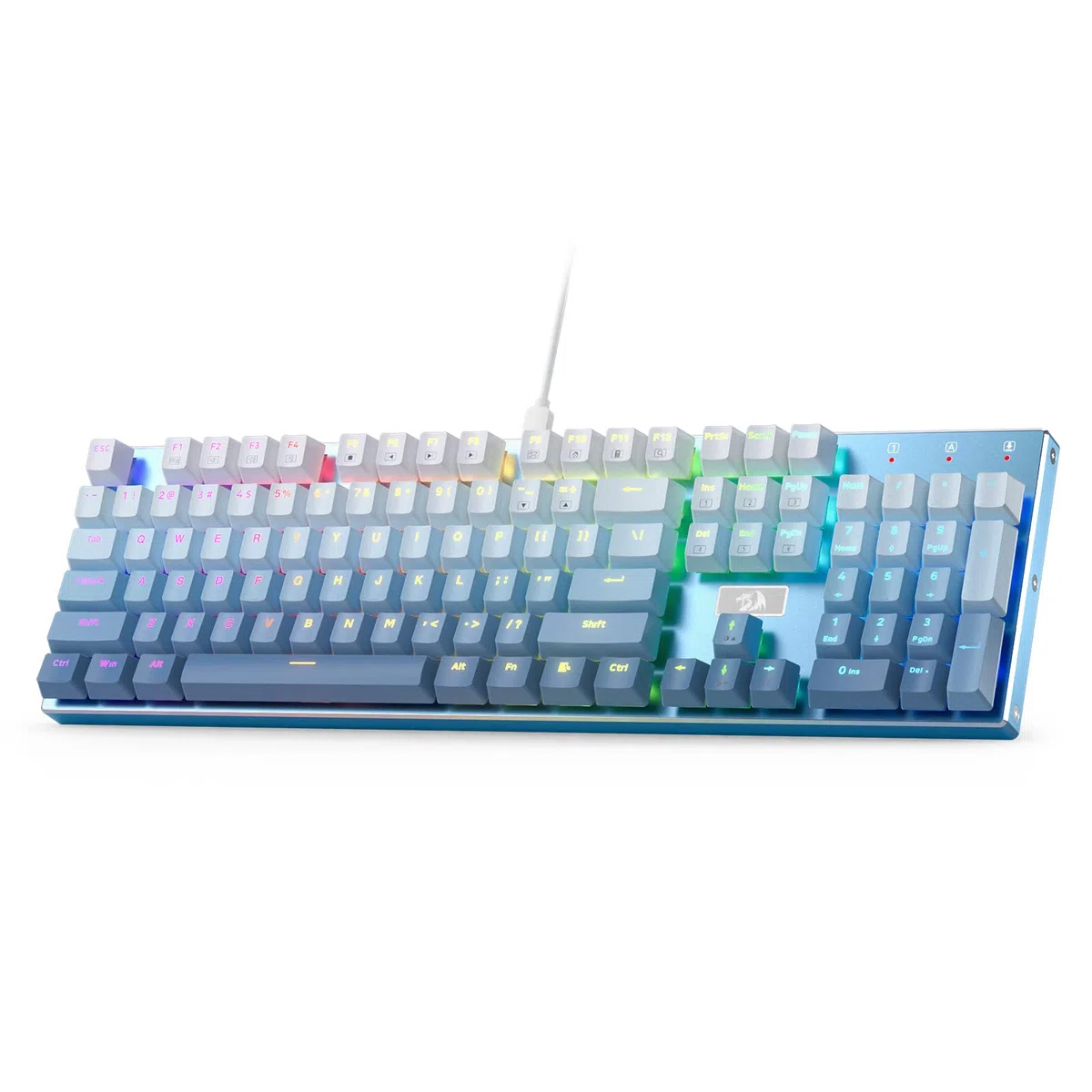 Redragon K556 SE Tastiera Meccanica Cablata Base Alluminio Blu US | Interruttore lineare silenzioso scambiabile, base alluminio, finitura blu sfumato, RGB, layout US