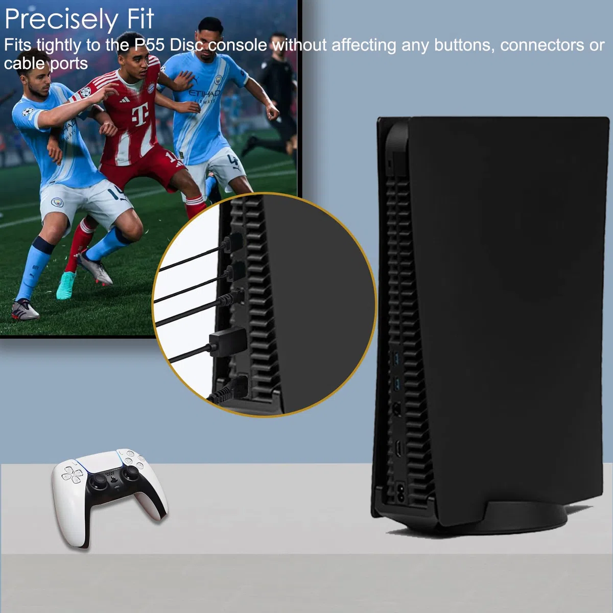 Megadream - Custodia di ricambio per console PS5 per console PS5, in ABS, antiurto, antigraffio, antipolvere, cover per console Sony PS5, edizione disco (rosso)