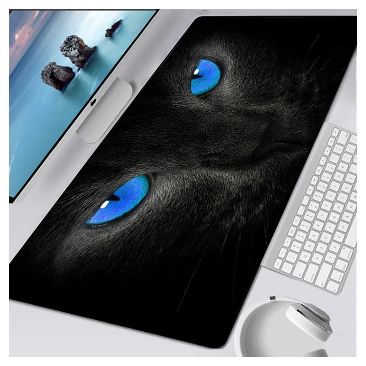 Tappettino del mouse GRANDE GAMING TOURY PAD Computer Mousepad Pc Gamer Mouse Mat Laptop Mausepad Carino Cat Eyes Mouse Tappeto Tastiera Tastiera tappetino da tavolo Tappetino per mouse da gioco ( Col