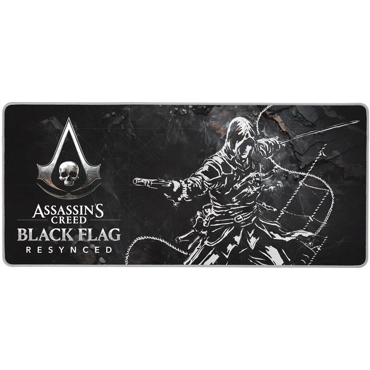 Subsonic - Tappetino per Mouse XXL Assassin’s Creed Black Flag - Tappetino da Scrivania 90x40 cm – Tappetino con Superficie Liscia Ottimizzata per Sensori del Mouse, base Antiscivolo, Stabile