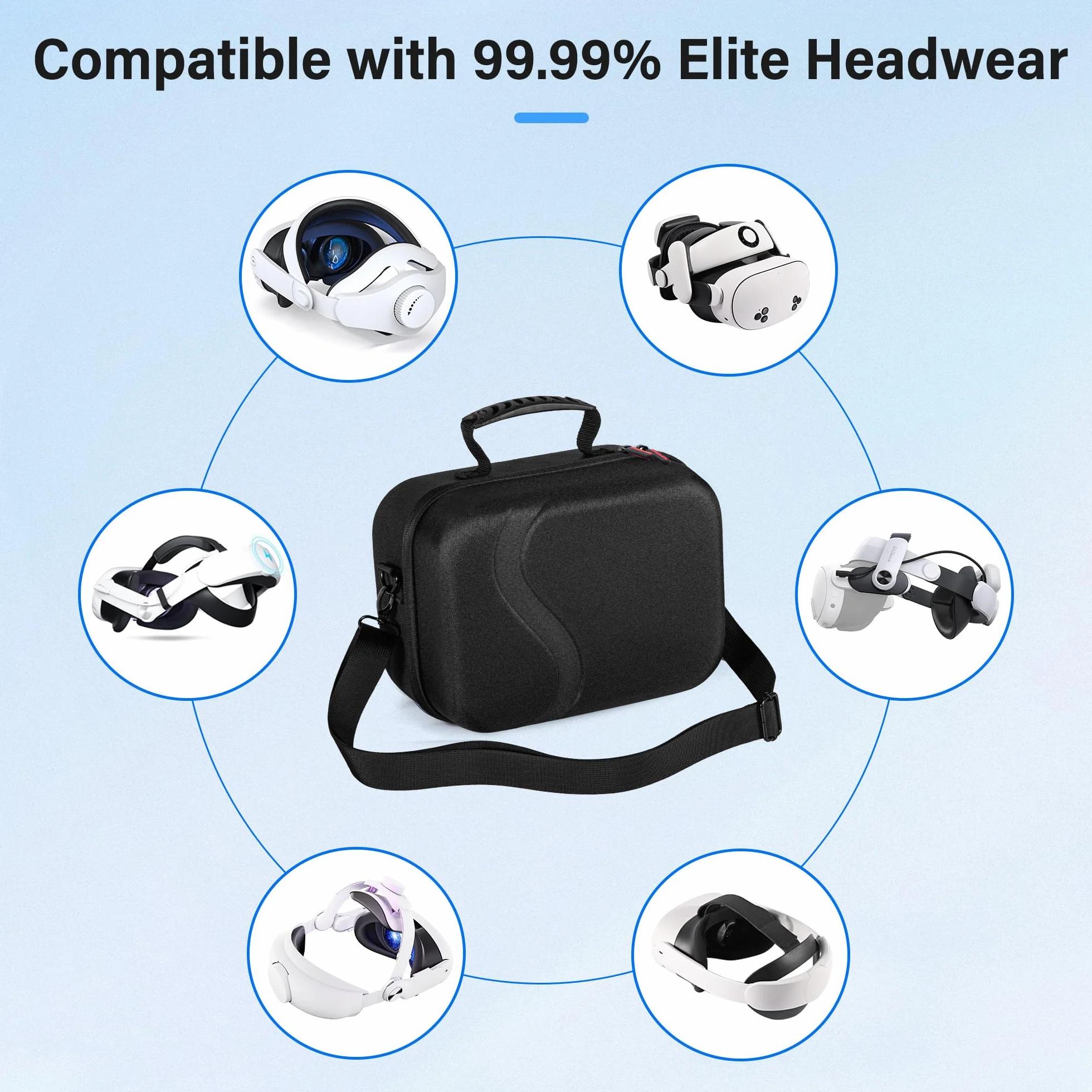 Grande custodia da trasporto per Meta Quest 3S, custodia da viaggio rigida compatibile con BOBOVR S3 Pro/Kiwi Battery Head Strap, Oculus Quest 3S Controller e altri accessori, grande borsa da viaggio