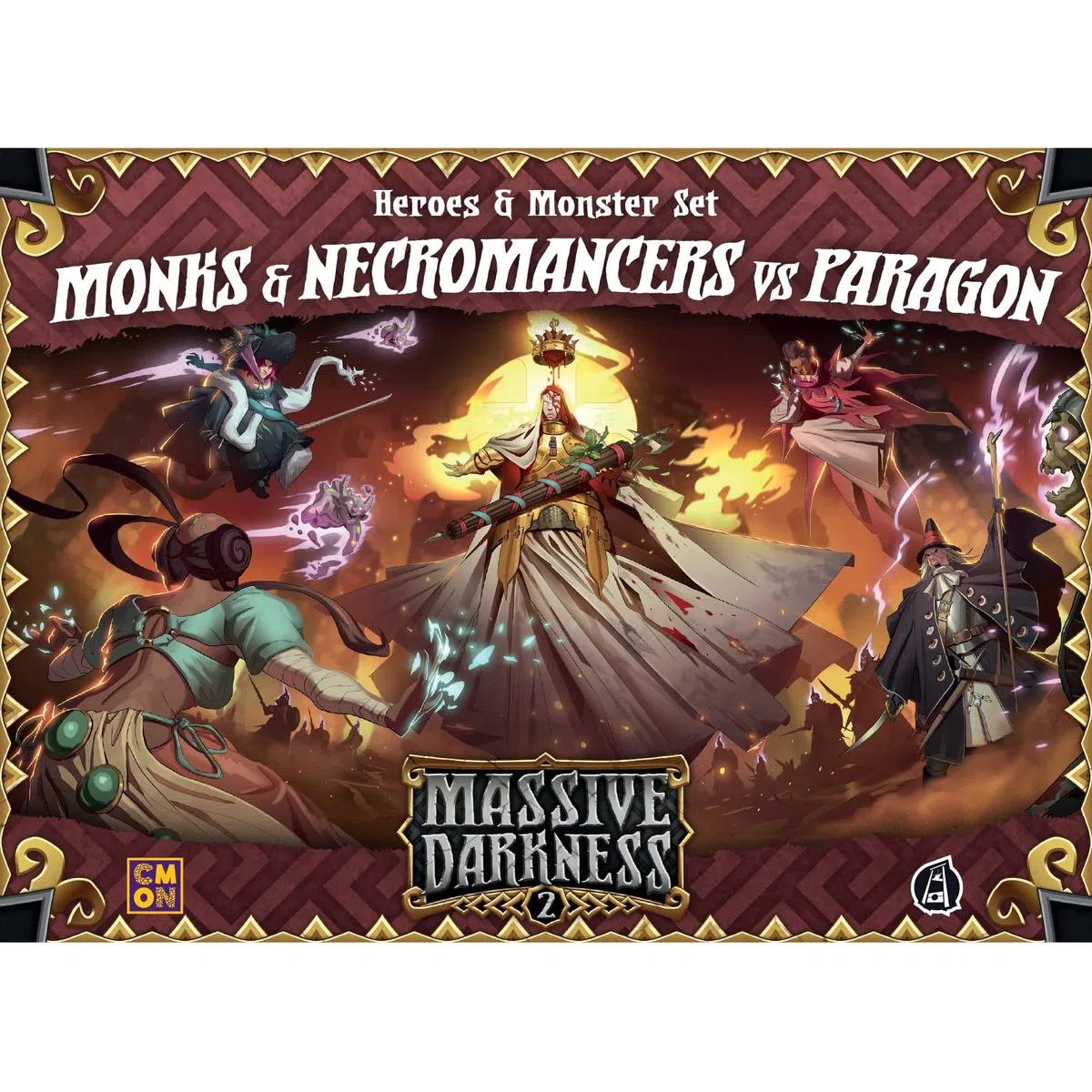 Espansione Massive Darkness 2 Monaci e Negromanti vs The Paragon Heroes and Monsters | Gioco di strategia cooperativo per adulti e adolescenti | Età 14+ | 1-6 giocatori | Tempo di gioco medio 60