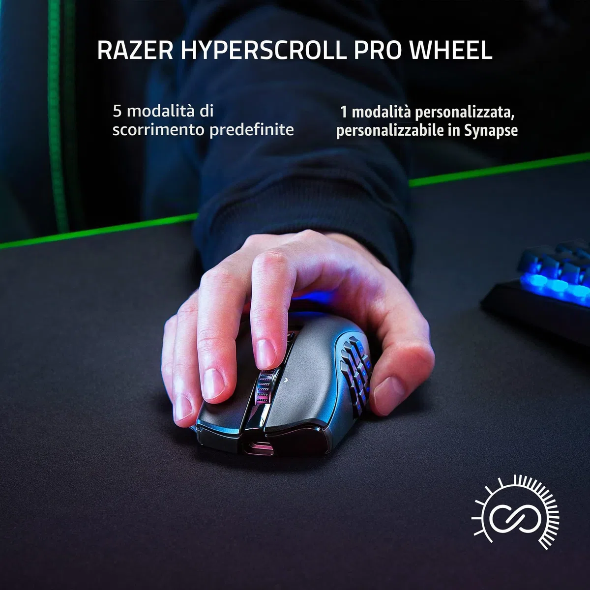 Razer Naga V2 Pro Kabellose MMO-Gaming-Maus Maus mit neigbarem HyperScroll Pro-Mausrad (RZ01-04400100-R3A1)