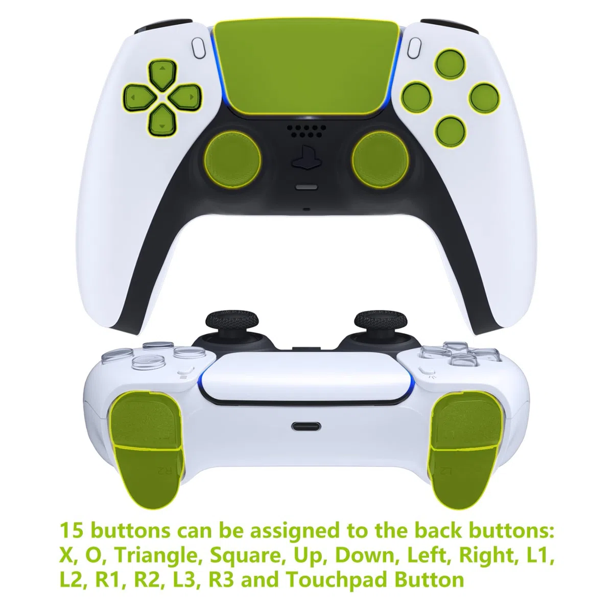 eXtremeRate RISE Remap Kit Programmabile per ps5 Controller BDM-030/040/050,Palette in Metallo Tasti Pulsanti Aggiuntivi Back Button Cover Posteriore per ps5 Joystick-Bianco
