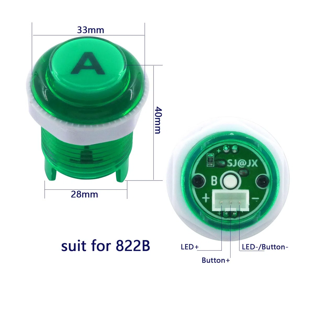 SJ@JX 2 Player LED Arcade Game DIY Kit Mechanical Keyboard Switch PC MAME Raspberry Pi LED Button Fighting Joystick Controller Zero delay USB Encoder Retropie