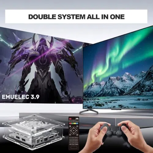 Console Per Videogiochi Retrò Con 256 Gb Di Memoria, Oltre 50.000 Giochi Integrati E 2 Controller Wireless, Compatibile Con Ps1, Psp, Mame E Uscita Av 4k Hd.