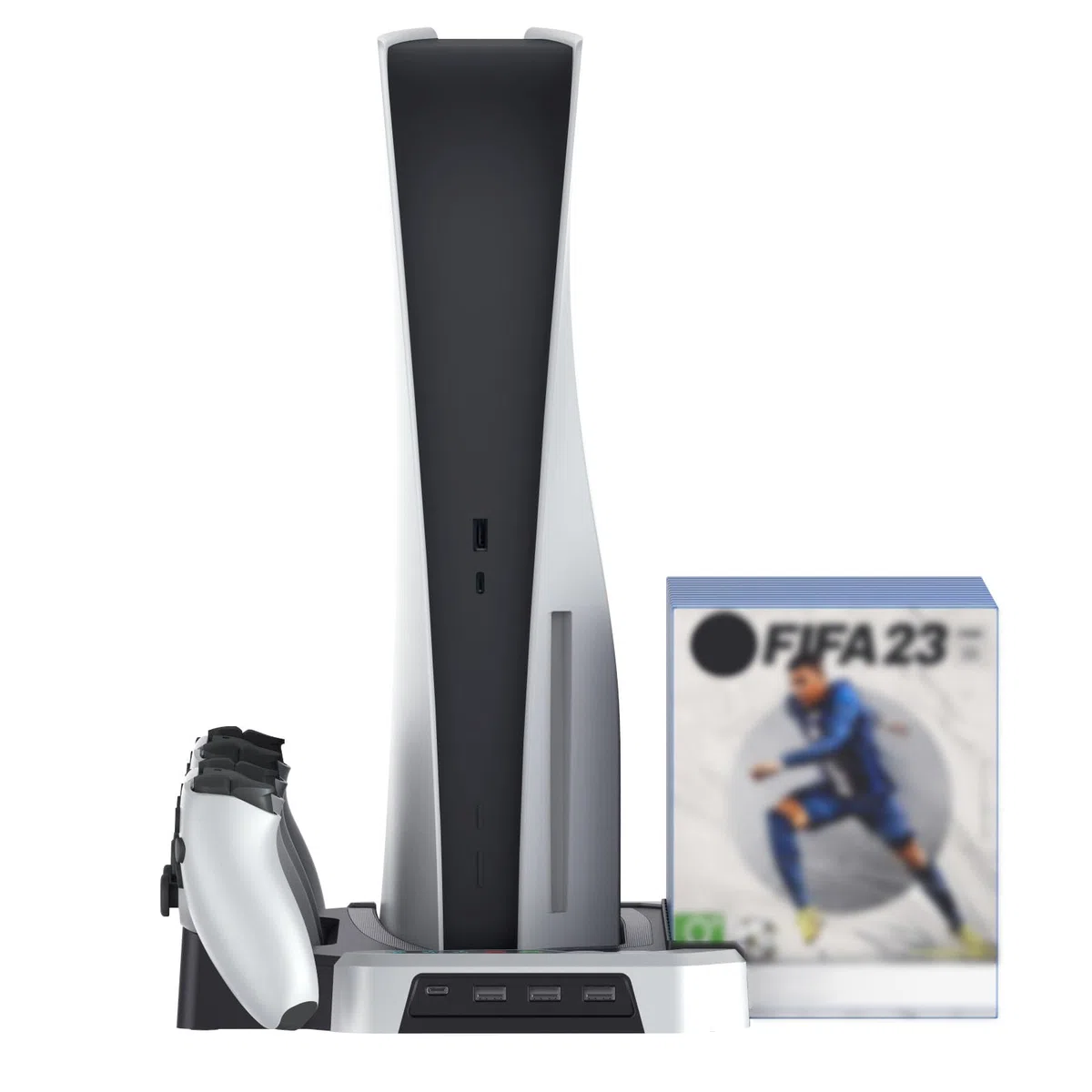 Supporto verticale RGB Stazione di raffreddamento console per PS5 Pro, supporto di base con dock di ricarica del controller per PS5 e PS5 Pro/PS5 slim Disc & Digital Editions