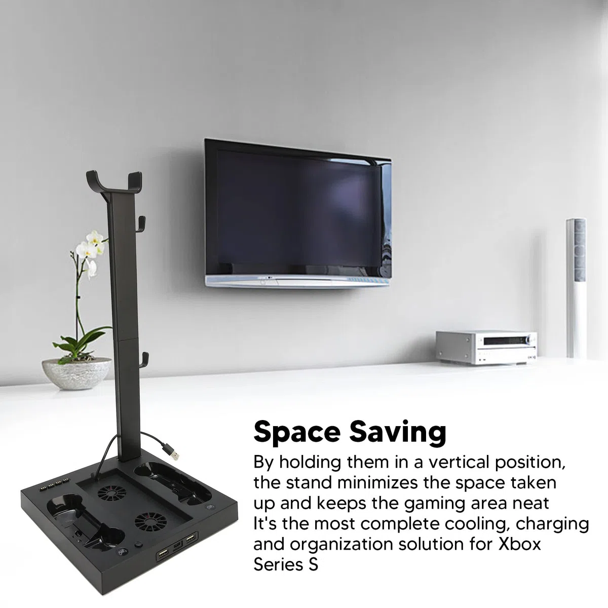 Supporto di Ricarica con Ventola di Raffreddamento per Console di Gioco e Controller Series S, Accessori Dock per Stazione di Ricarica Doppia Verticale con Batteria