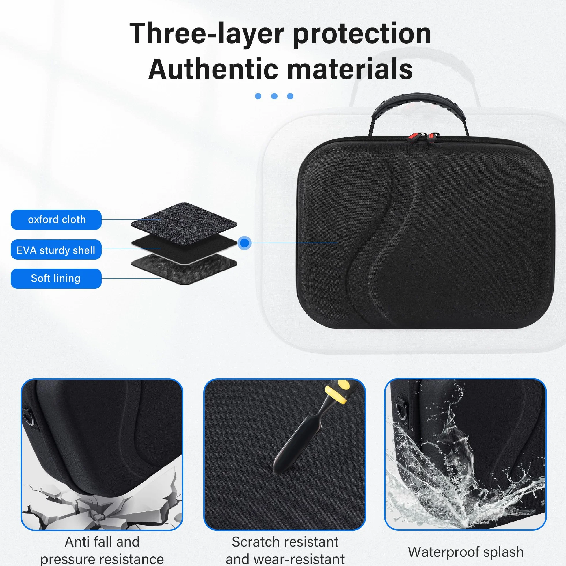 Grande custodia da trasporto per Meta Quest 3S, custodia da viaggio rigida compatibile con BOBOVR S3 Pro/Kiwi Battery Head Strap, Oculus Quest 3S Controller e altri accessori, grande borsa da viaggio