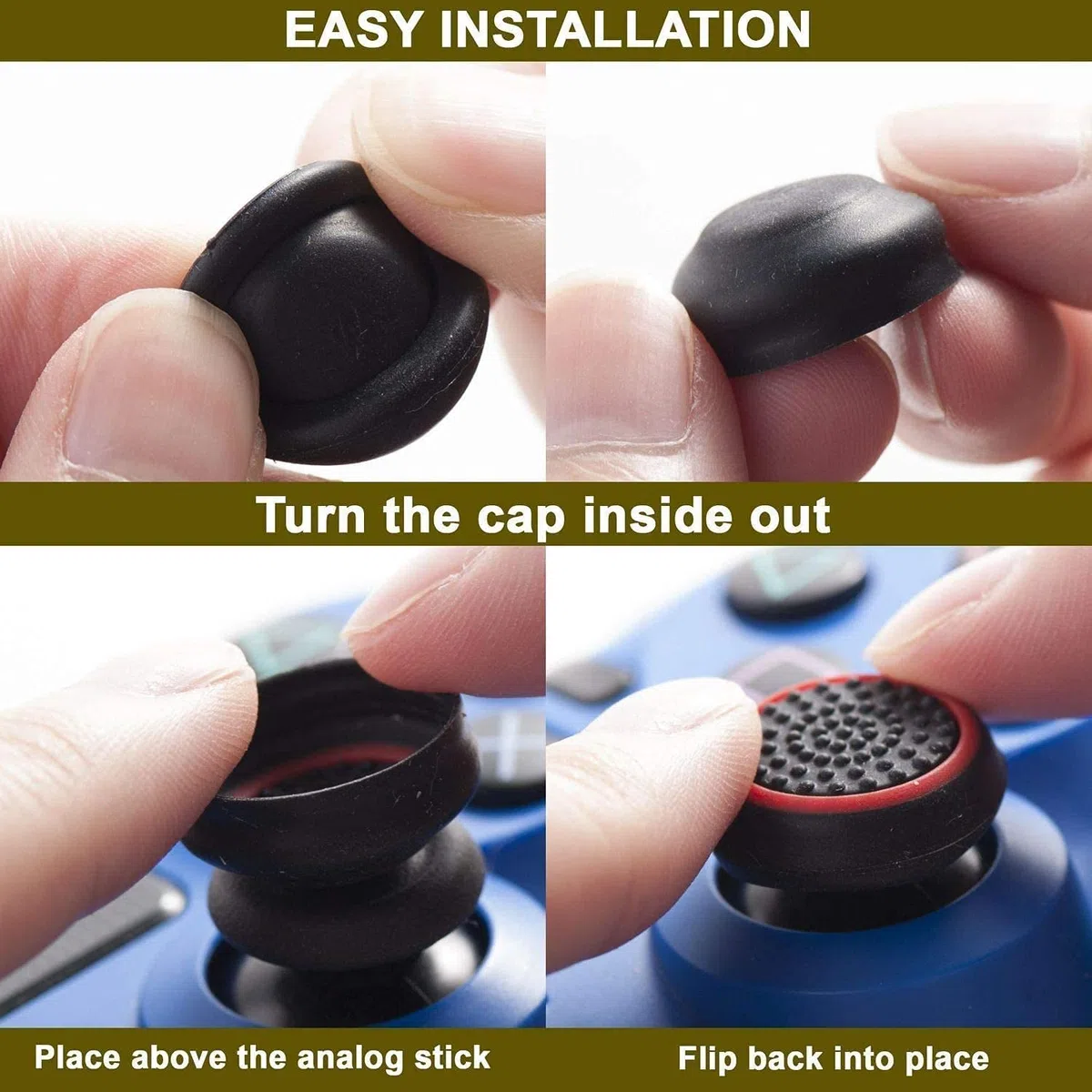 5 paia/10 pezzi controller joystick silicone Thumb Grips Caps, luminosi e antiscivolo per controller 360, Xbox One, PS2, PS3, PS4, PS5