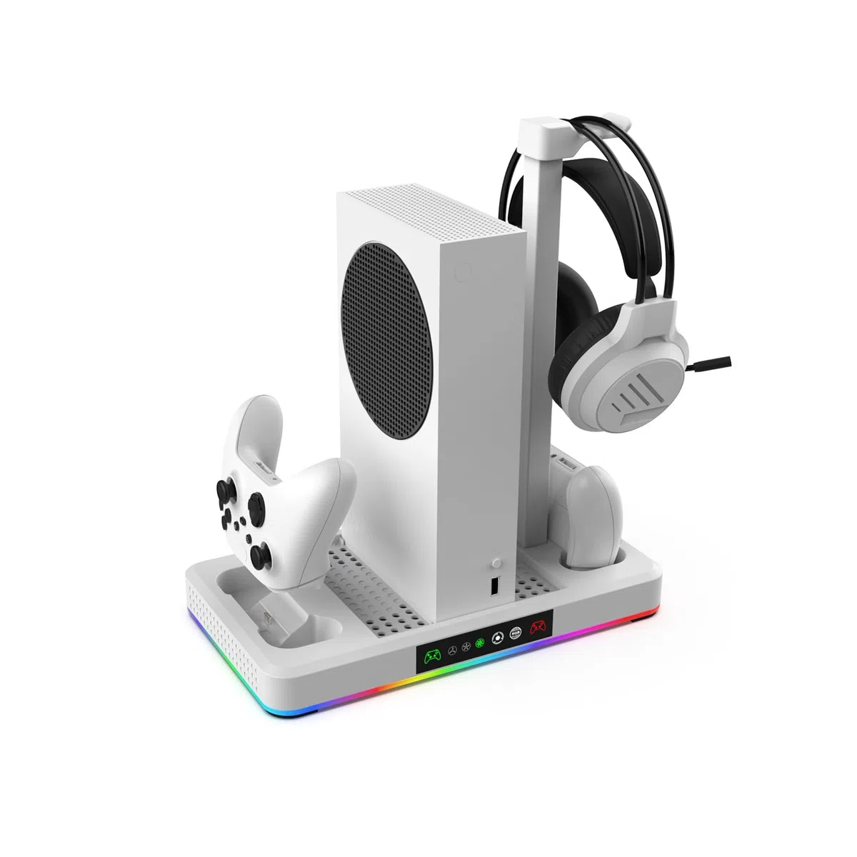 Base della ventola di raffreddamento per Xbox Series X/S, supporto di ricarica host multifunzionale, dock della stazione di ricarica, per gli accessori della console di gioco Xbox Series S (nero)