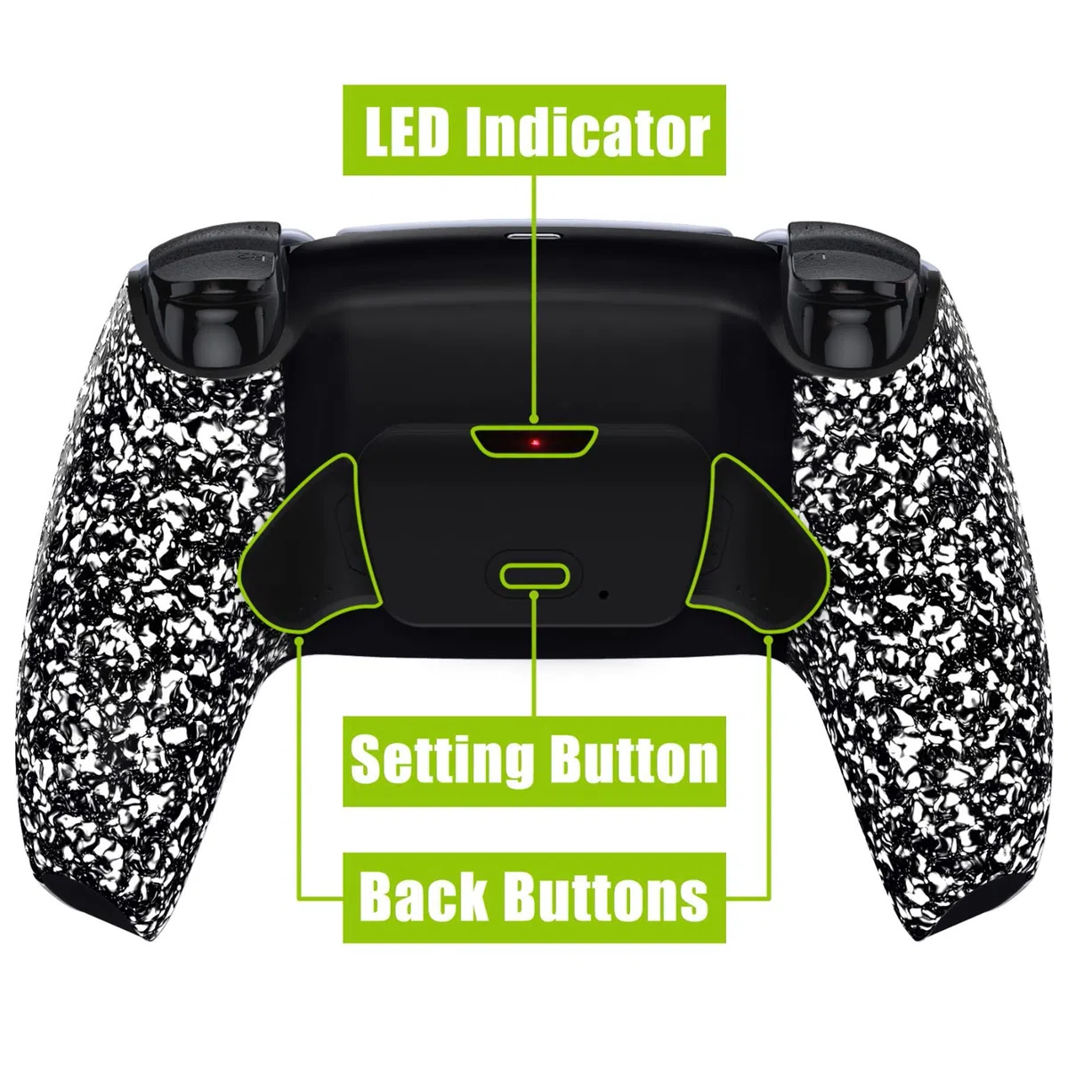 eXtremeRate RISE Remap Kit Programmabile per ps5 Controller BDM-030/040/050,Palette Cover Posteriore Tasti Pulsanti Aggiuntivi Back Button per ps5 Joystick(BDM-030/040/050)-Bianco Antiscivolo