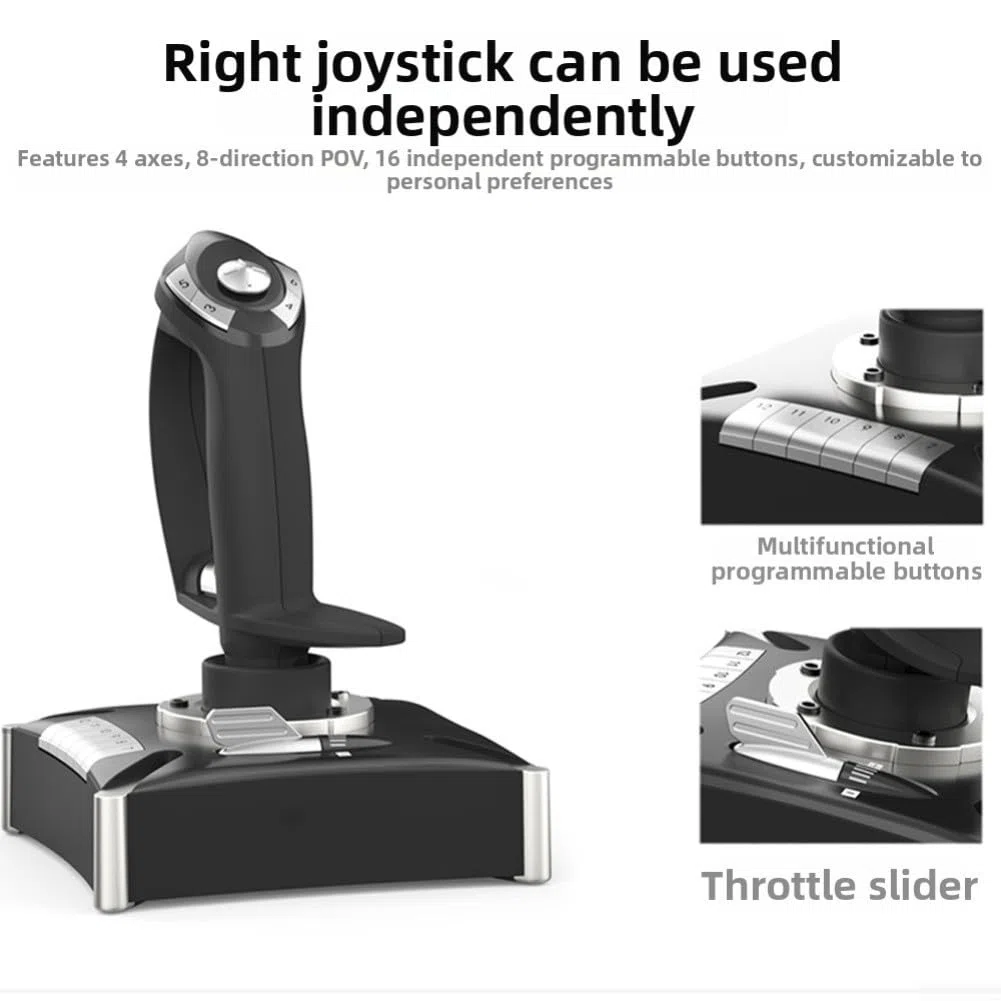 Controller di volo simulato per PC, per PS4, per Xbox, joystick a doppia leva per giochi di aviazione, controller ergonomico in ABS, sistema di controllo del volo compatto con