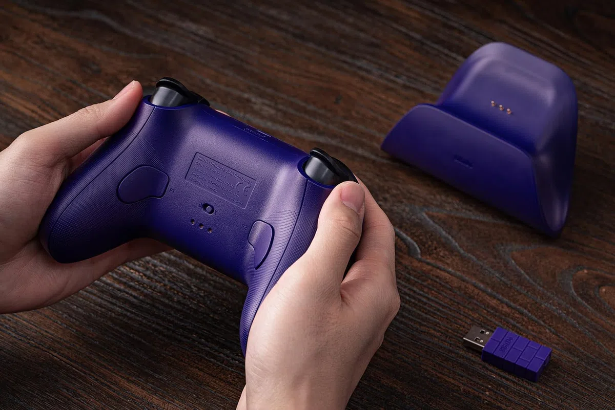 8Bitdo Ultimate 2.4G Wireless Controller, Hall Effect Joystick Update, Gaming Controller with Charging Dock for PC, Android, Steam Deck & Apple (Purple)