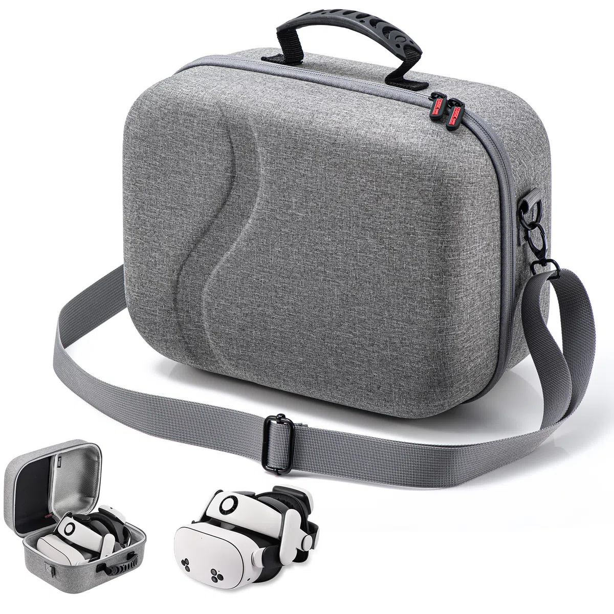 STARTRC GAMES Grande Custodia da Trasporto per Meta Quest 3S, Compatibile con BOBOVR S3 Pro/Kiwi Design Battery Head Strap e Altri Accessori, Custodia e Fodera Morbida per Oculus Quest 3S
