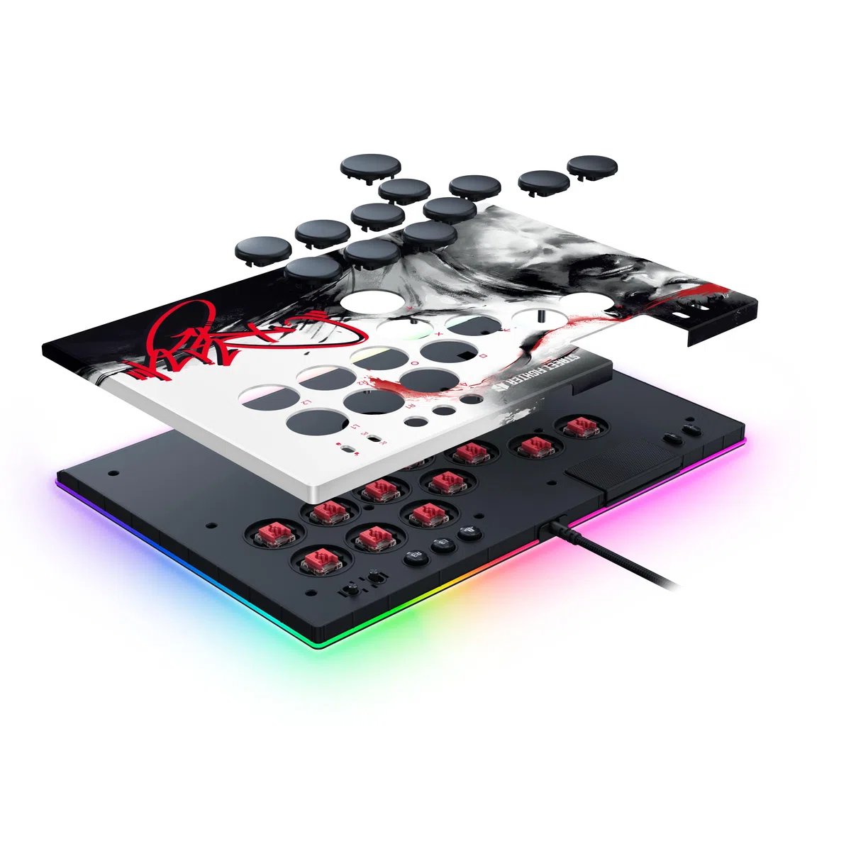 Razer Kitsune Ryu Edition - Controller ottico da sala giochi per PS5 e PC - Layout con 4 pulsanti direzionali di precisione - Interruttori ottici lineari piatti | Edizione Ryu